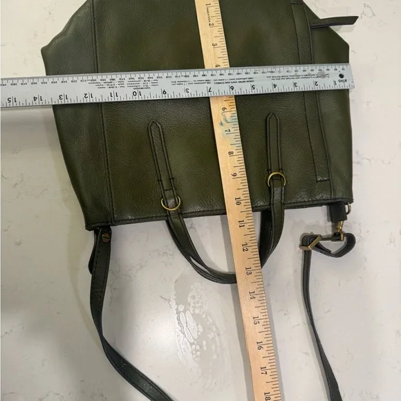 Fossil Olive Green Leather Backpack - Picture 5 of 16